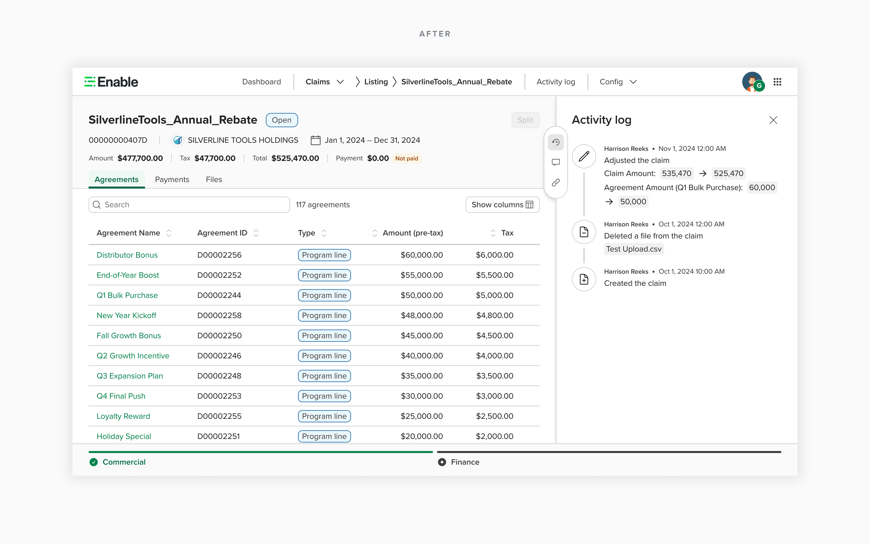 Claim detail page — after redesign