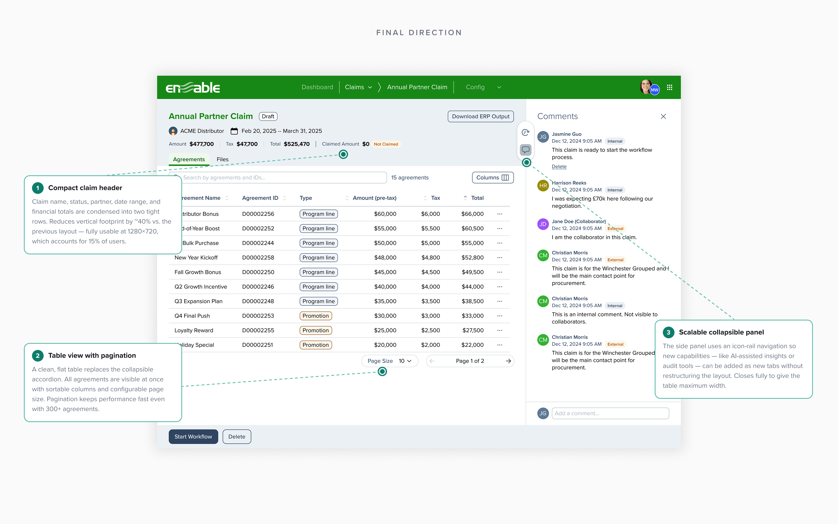 Iteration 3 — final layout with extensible sidebar