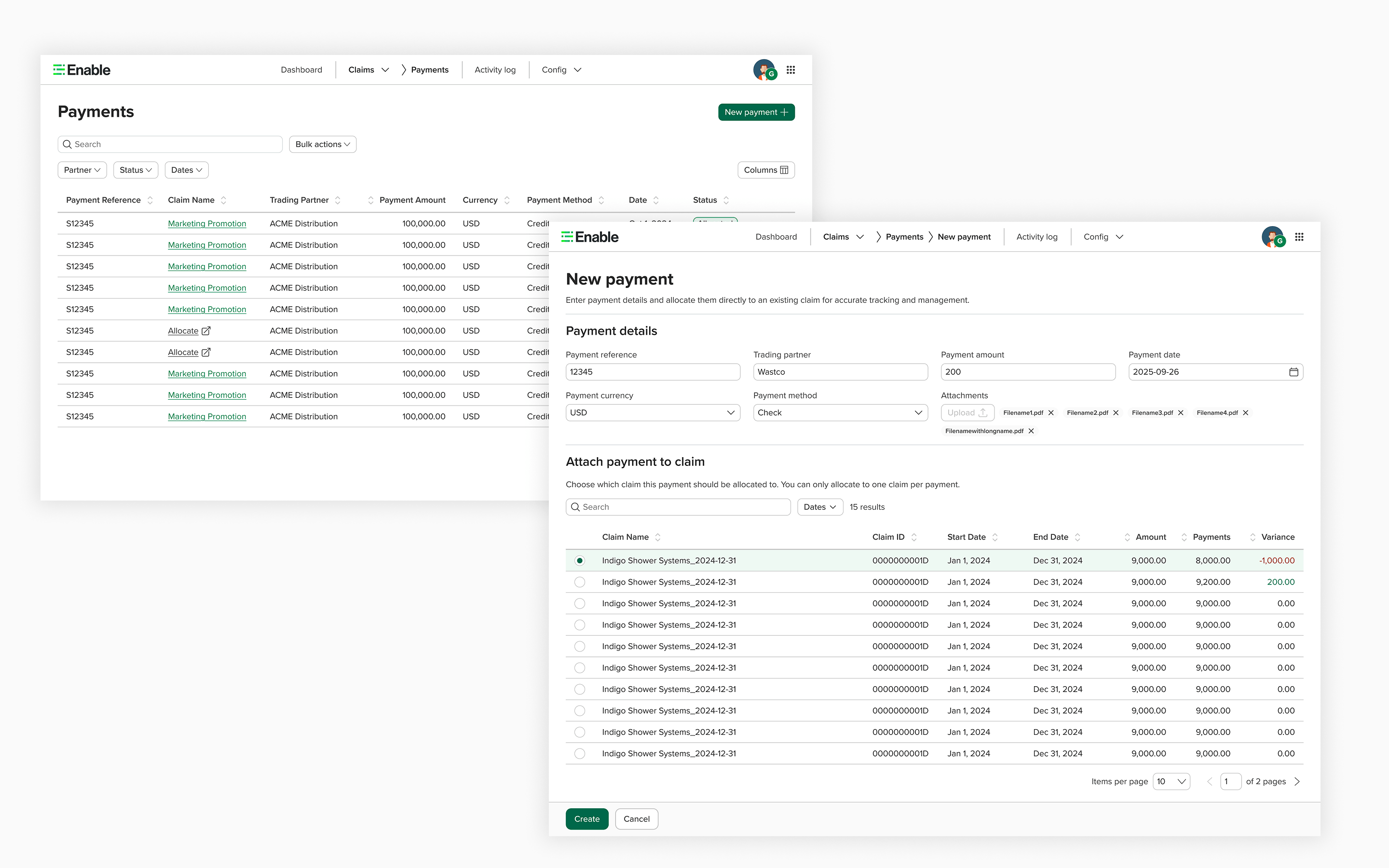 Payments workflow — receive and allocate