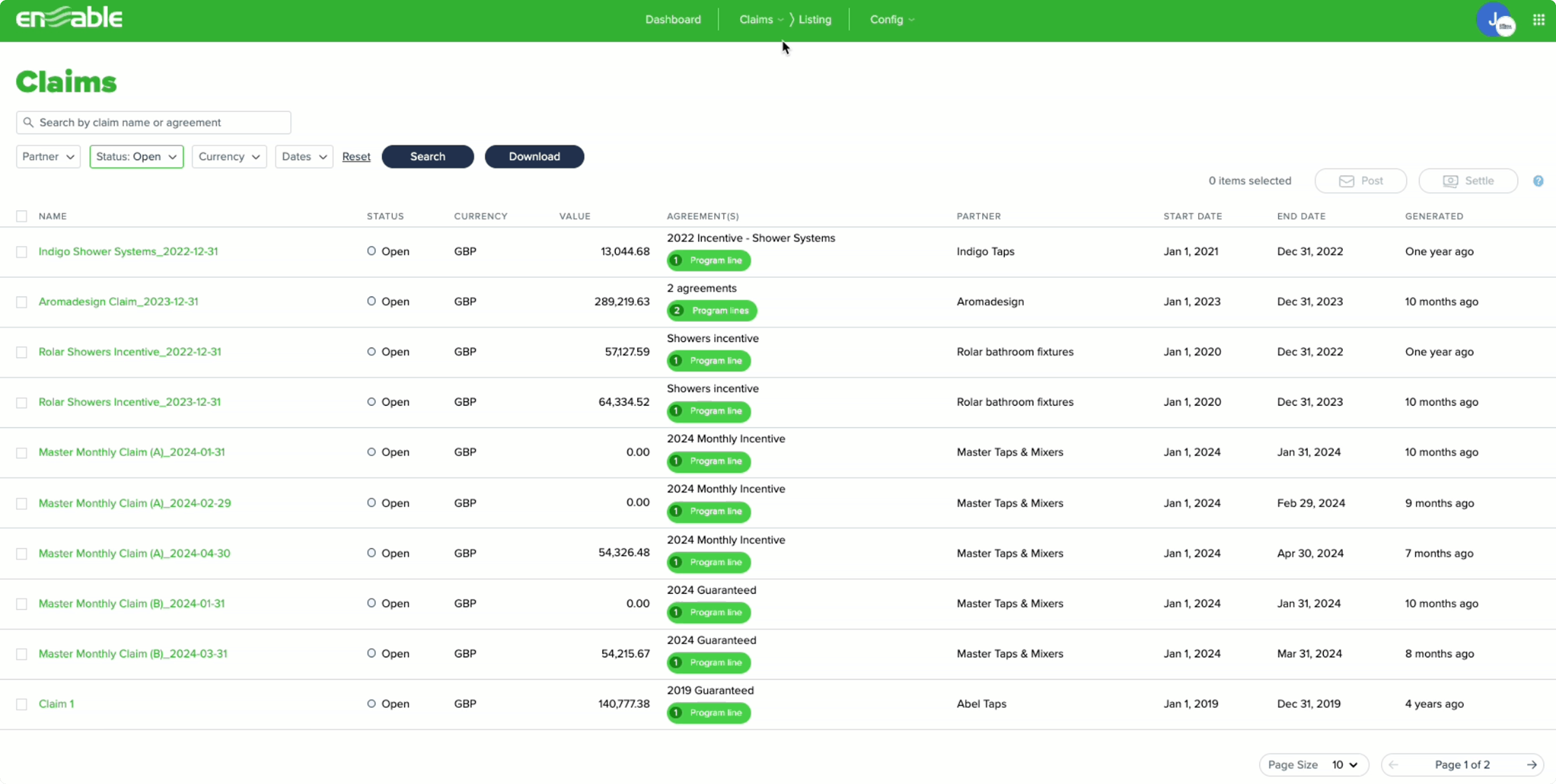 Legacy Claims UI — V1